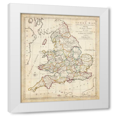 Towns, Castles and Abbeys in England and Wales  White Modern Wood Framed Art Print by Unknown