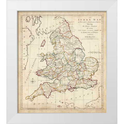 Towns, Castles and Abbeys in England and Wales  White Modern Wood Framed Art Print by Unknown