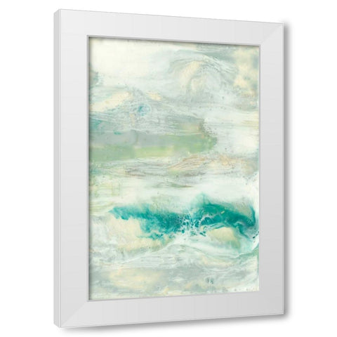 Serene Seafoam I White Modern Wood Framed Art Print by Goldberger, Jennifer