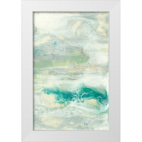 Serene Seafoam I White Modern Wood Framed Art Print by Goldberger, Jennifer