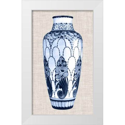 Blue and White Vase I White Modern Wood Framed Art Print by Unknown
