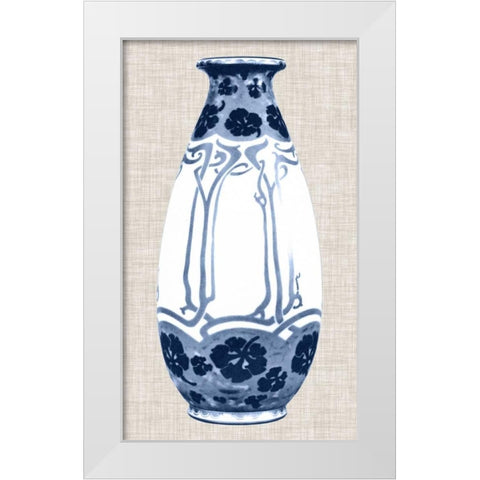 Blue and White Vase II White Modern Wood Framed Art Print by Unknown