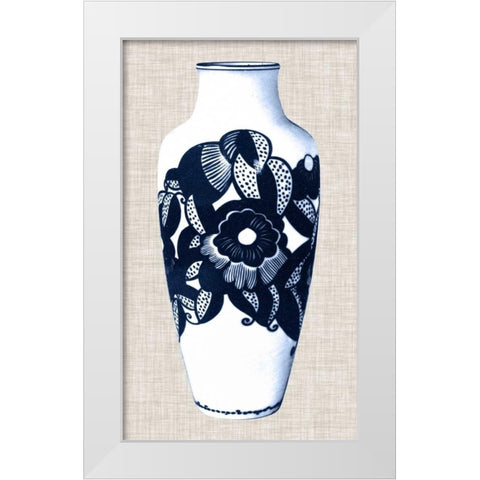Blue and White Vase III White Modern Wood Framed Art Print by Unknown