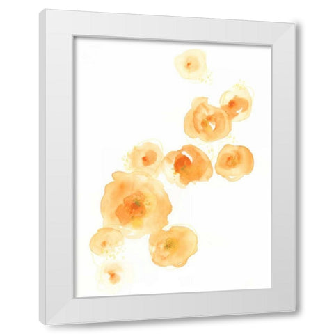 Falling Blossoms I White Modern Wood Framed Art Print by Vess, June Erica