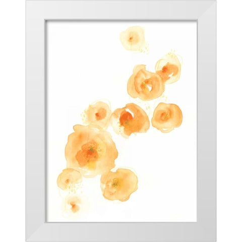 Falling Blossoms I White Modern Wood Framed Art Print by Vess, June Erica