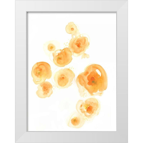 Falling Blossoms II White Modern Wood Framed Art Print by Vess, June Erica