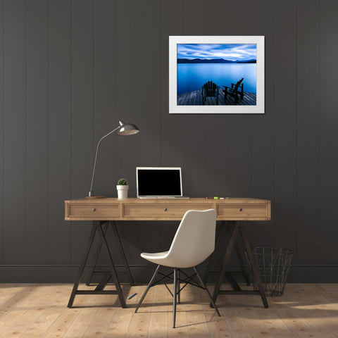 Scene on the Water V White Modern Wood Framed Art Print by McLoughlin, James