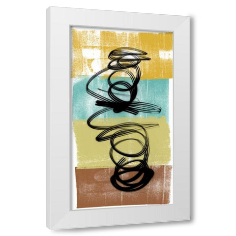 Dancing Swirl I White Modern Wood Framed Art Print by Saunders, Alonzo