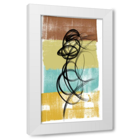 Dancing Swirl II White Modern Wood Framed Art Print by Saunders, Alonzo
