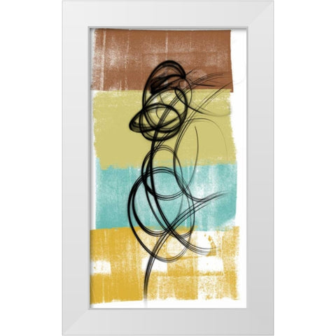 Dancing Swirl II White Modern Wood Framed Art Print by Saunders, Alonzo