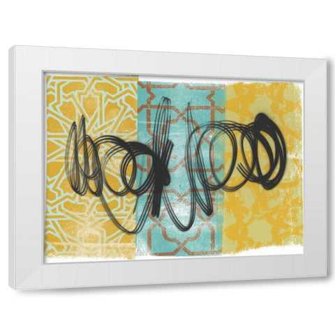 Swirling I White Modern Wood Framed Art Print by Saunders, Alonzo