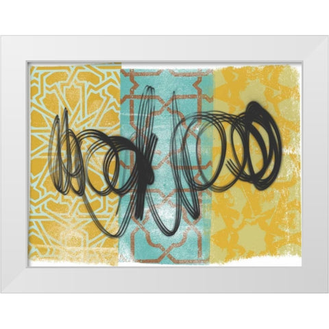 Swirling I White Modern Wood Framed Art Print by Saunders, Alonzo