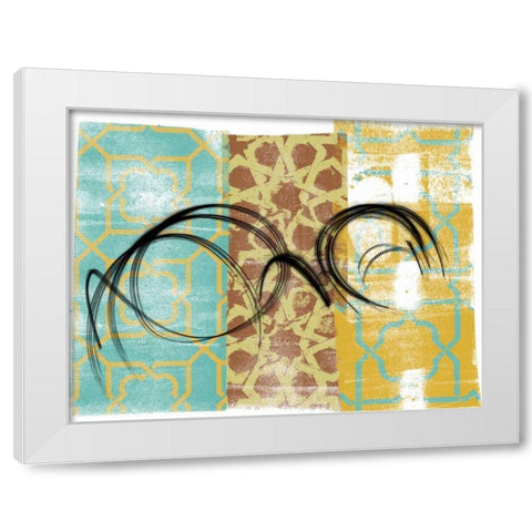 Swirling II White Modern Wood Framed Art Print by Saunders, Alonzo