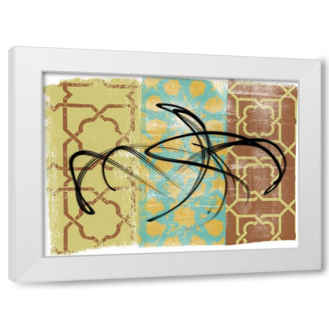 Swirling III White Modern Wood Framed Art Print by Saunders, Alonzo
