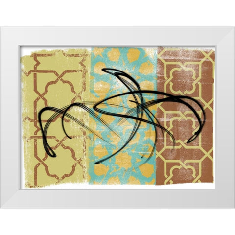 Swirling III White Modern Wood Framed Art Print by Saunders, Alonzo