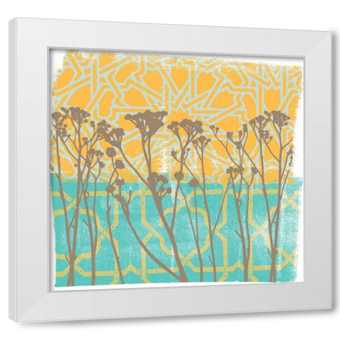 Along the Fence I White Modern Wood Framed Art Print by Saunders, Alonzo