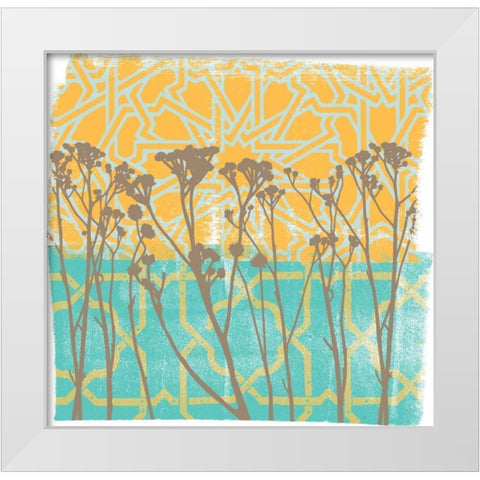Along the Fence I White Modern Wood Framed Art Print by Saunders, Alonzo