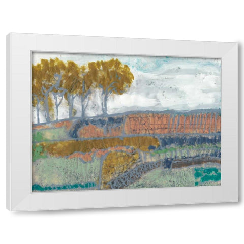 Patchwork Landscape I White Modern Wood Framed Art Print by Goldberger, Jennifer