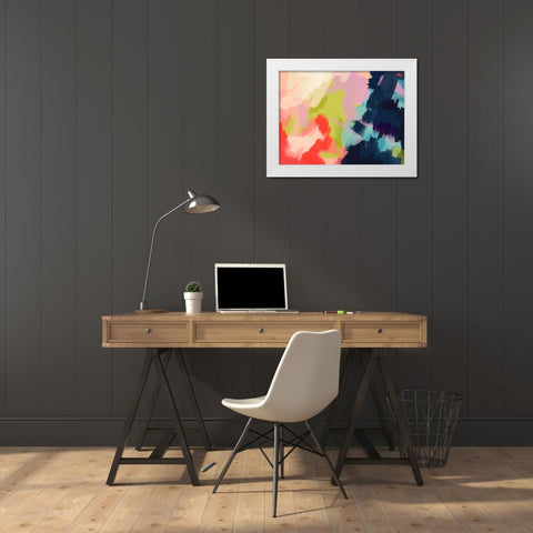 Spring Showers I White Modern Wood Framed Art Print by Jerry, Alison