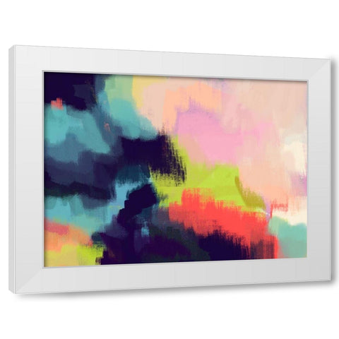 Spring Showers II White Modern Wood Framed Art Print by Jerry, Alison