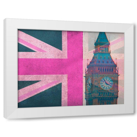 London Calling White Modern Wood Framed Art Print by Jerry, Alison