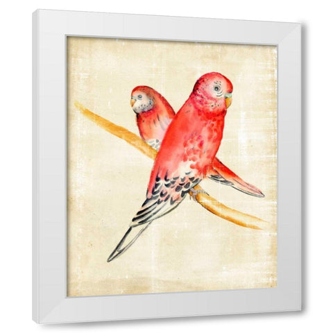 Fanciful Birds I White Modern Wood Framed Art Print by Zarris, Chariklia