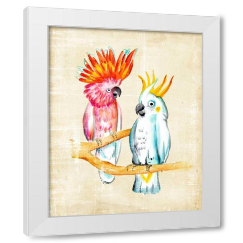 Fanciful Birds IV White Modern Wood Framed Art Print by Zarris, Chariklia