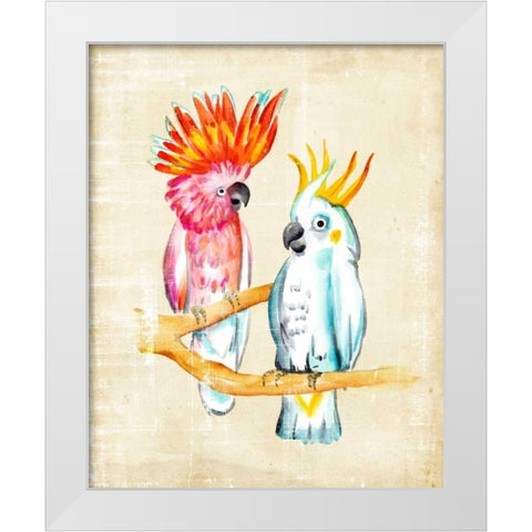 Fanciful Birds IV White Modern Wood Framed Art Print by Zarris, Chariklia