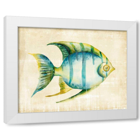 Aquarium Fish I White Modern Wood Framed Art Print by Zarris, Chariklia