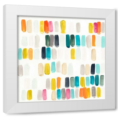 Bright Swatches I White Modern Wood Framed Art Print by Vess, June Erica