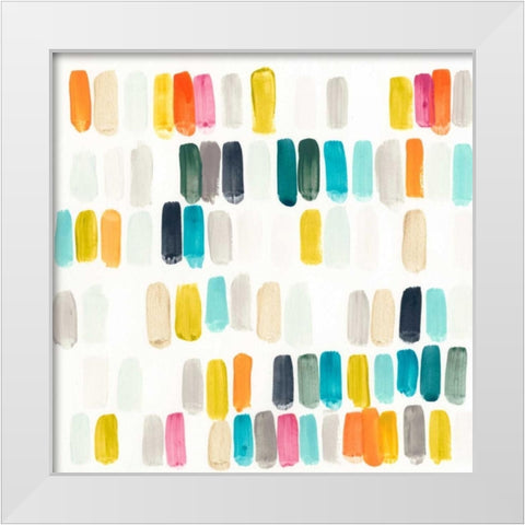 Bright Swatches I White Modern Wood Framed Art Print by Vess, June Erica