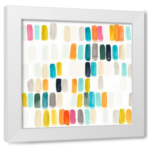 Bright Swatches II White Modern Wood Framed Art Print by Vess, June Erica