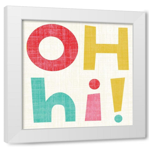 Hi You I White Modern Wood Framed Art Print by Zarris, Chariklia