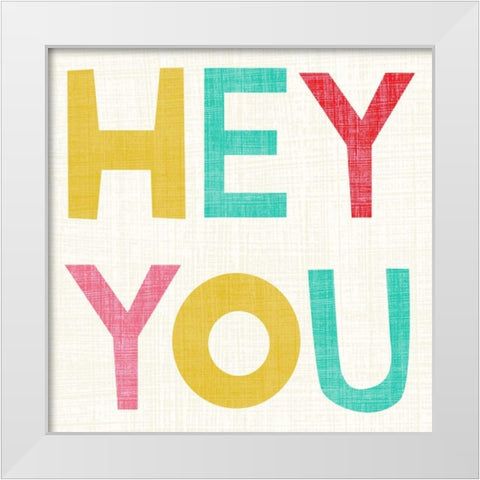 Hi You II White Modern Wood Framed Art Print by Zarris, Chariklia