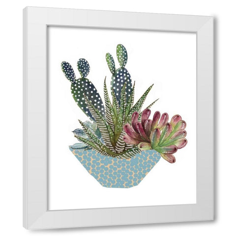 Cactus Arrangement I White Modern Wood Framed Art Print by Wang, Melissa