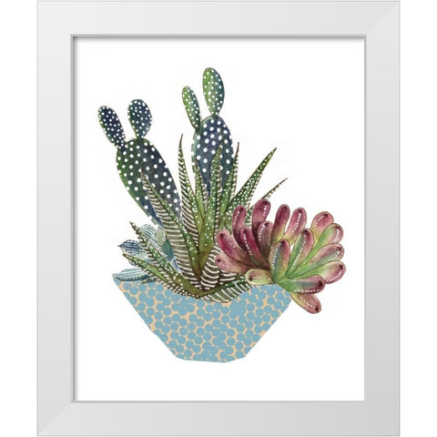 Cactus Arrangement I White Modern Wood Framed Art Print by Wang, Melissa