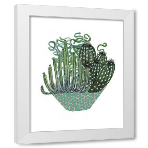 Cactus Arrangement II White Modern Wood Framed Art Print by Wang, Melissa