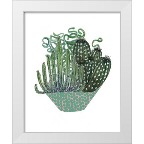 Cactus Arrangement II White Modern Wood Framed Art Print by Wang, Melissa