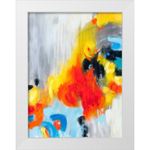 In the Loop I White Modern Wood Framed Art Print by Bothne, Janet