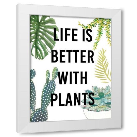 Plant Love III White Modern Wood Framed Art Print by Studio W