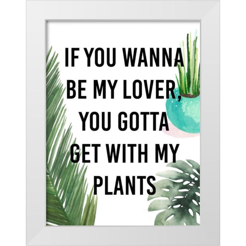 Plant Love IV White Modern Wood Framed Art Print by Studio W