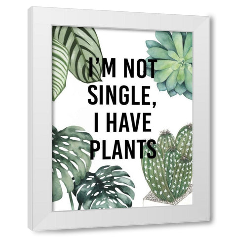 Plant Love V White Modern Wood Framed Art Print by Studio W