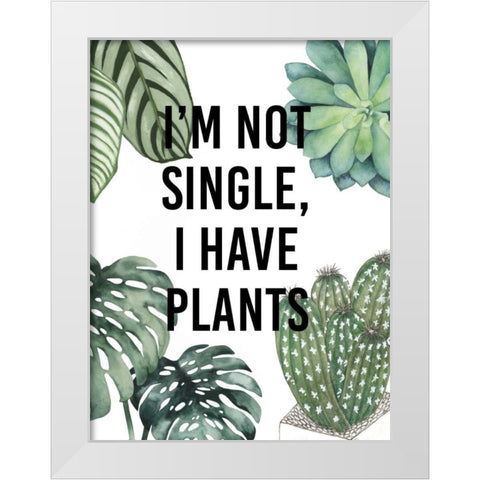 Plant Love V White Modern Wood Framed Art Print by Studio W