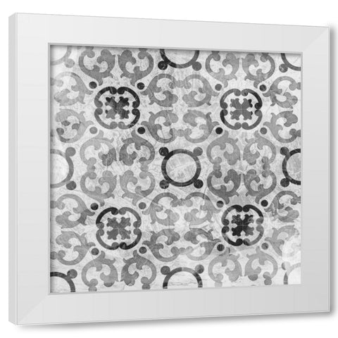 Boho Luxe Tile I White Modern Wood Framed Art Print by Vess, June Erica