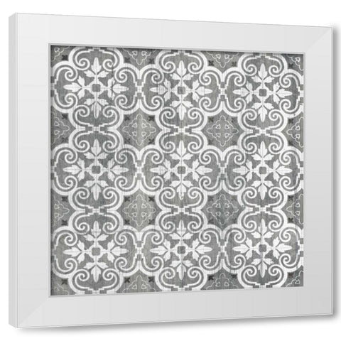 Boho Luxe Tile II White Modern Wood Framed Art Print by Vess, June Erica