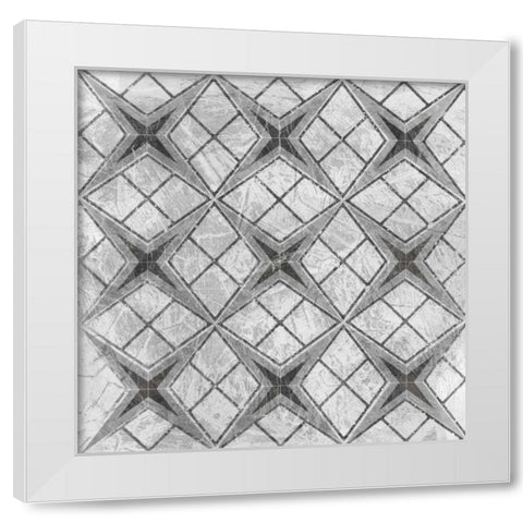 Boho Luxe Tile III White Modern Wood Framed Art Print by Vess, June Erica