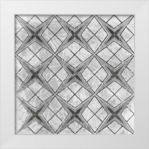 Boho Luxe Tile III White Modern Wood Framed Art Print by Vess, June Erica