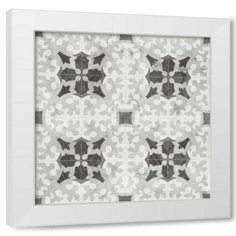Boho Luxe Tile V White Modern Wood Framed Art Print by Vess, June Erica