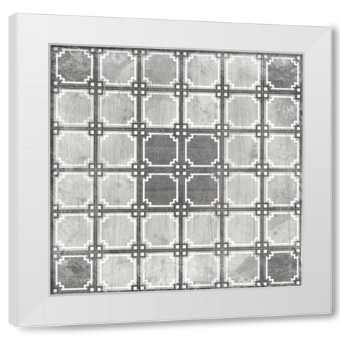 Boho Luxe Tile VI White Modern Wood Framed Art Print by Vess, June Erica