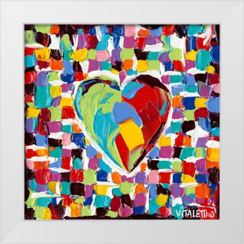 Mosaic Heart I White Modern Wood Framed Art Print by Vitaletti, Carolee